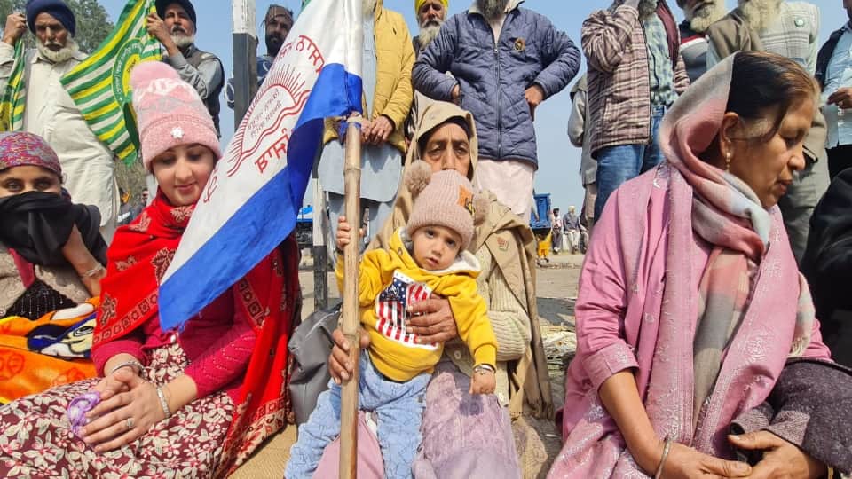 Farmers stood on border even in bad weather mobile and net closed instructions being through walkie-talkie