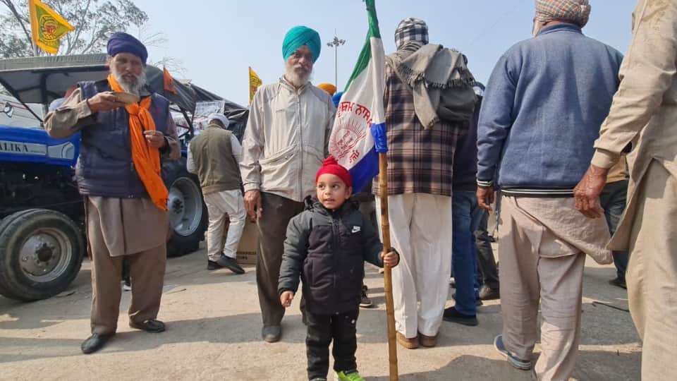 Farmers stood on border even in bad weather mobile and net closed instructions being through walkie-talkie