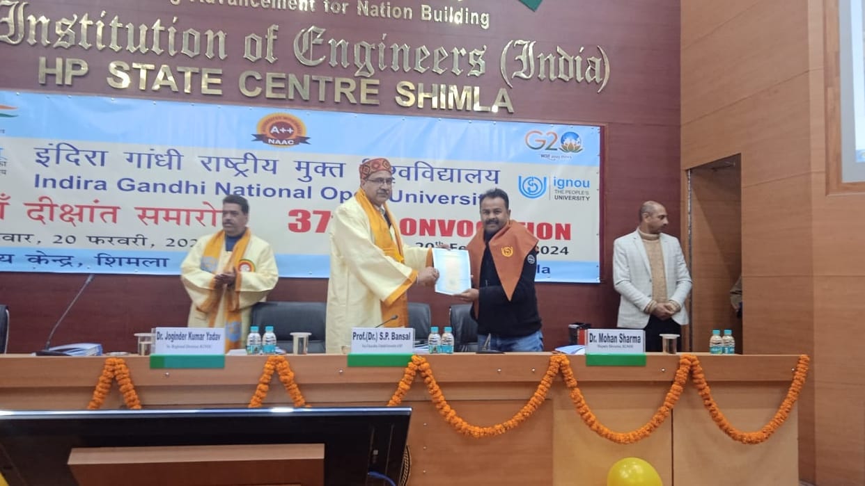 37th convocation ceremony held at the regional office of Indira Gandhi National Open University
