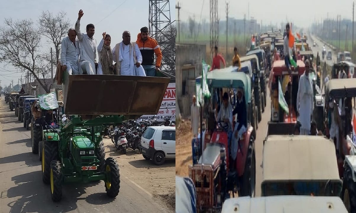 Farmers take out tractor march, will march to Delhi with farmers of Punjab