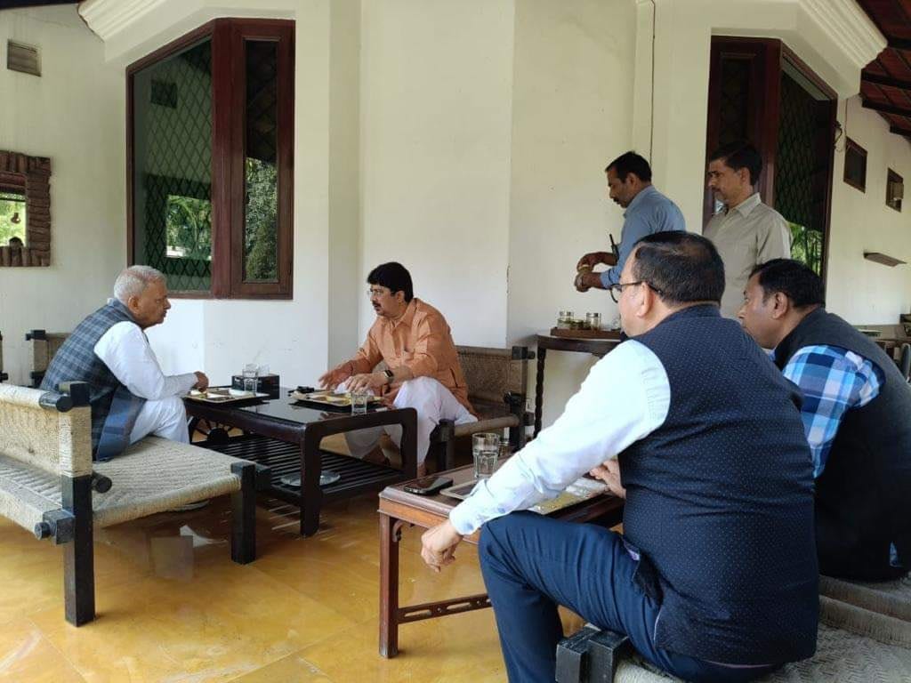 SP state chief Naresh Uttam meets to Raja Bhaiya.