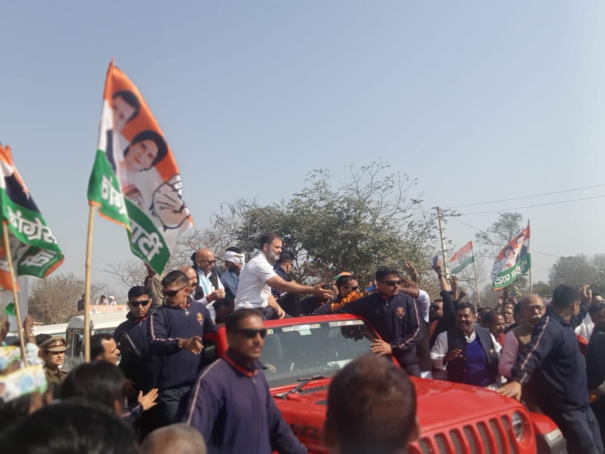 bharat jodo nyay yatra news updates rahul gandhi in gujarat visit kamboi dham women day