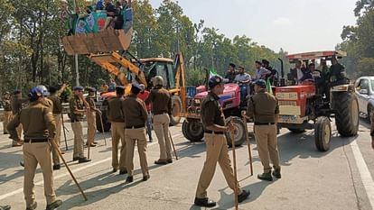 Police stopped the tractor rally of Bharatiya Kisan Union Doiwala Dehradun Uttarakhand news Farmer Protest MSP