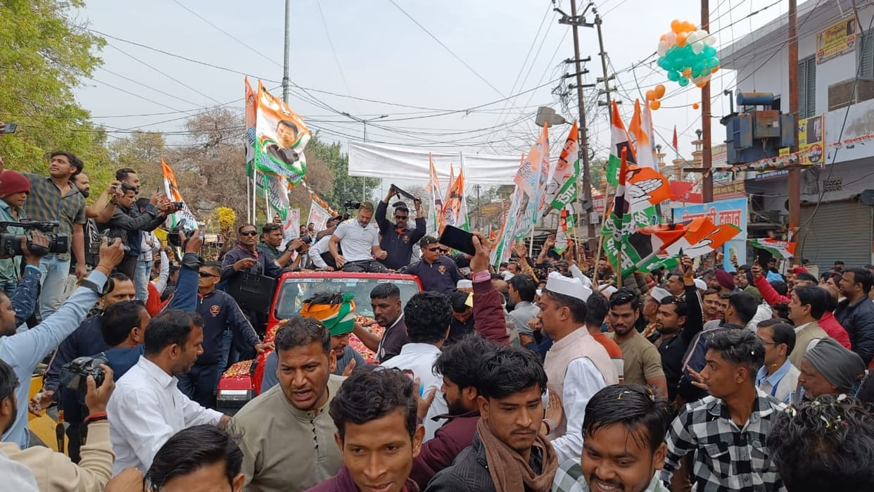 Rahul Gandhi reached Unnao with Bharat Jodo Nyay Yatra, met people, welcomed at 12 places