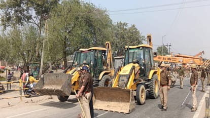Farmers were going to take out tractor rally in Agra police came and stopped it