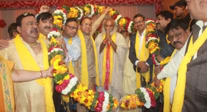 मुरादाबाद में आचार्य प्रमोद कृष्णम का स्वागत किया गया