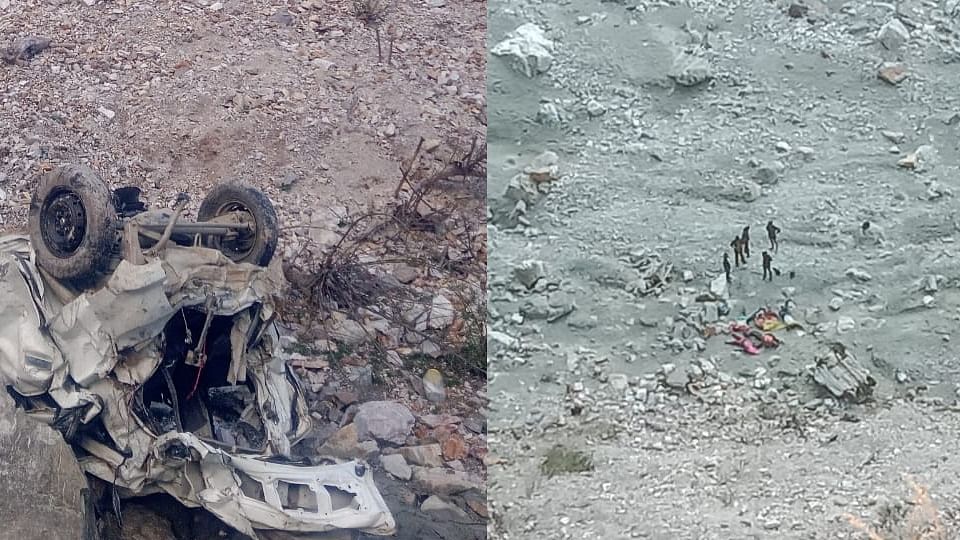 Uttarakhand Tehri Big Accident car Fell into Ditch six people died Dead Bodies Covered Photos