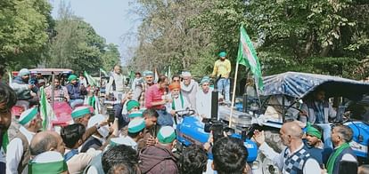 Kisan Tractor March UP: BKU Rakesh Tikait sits on strike in Meerut says BJP is government of entrepreneurs