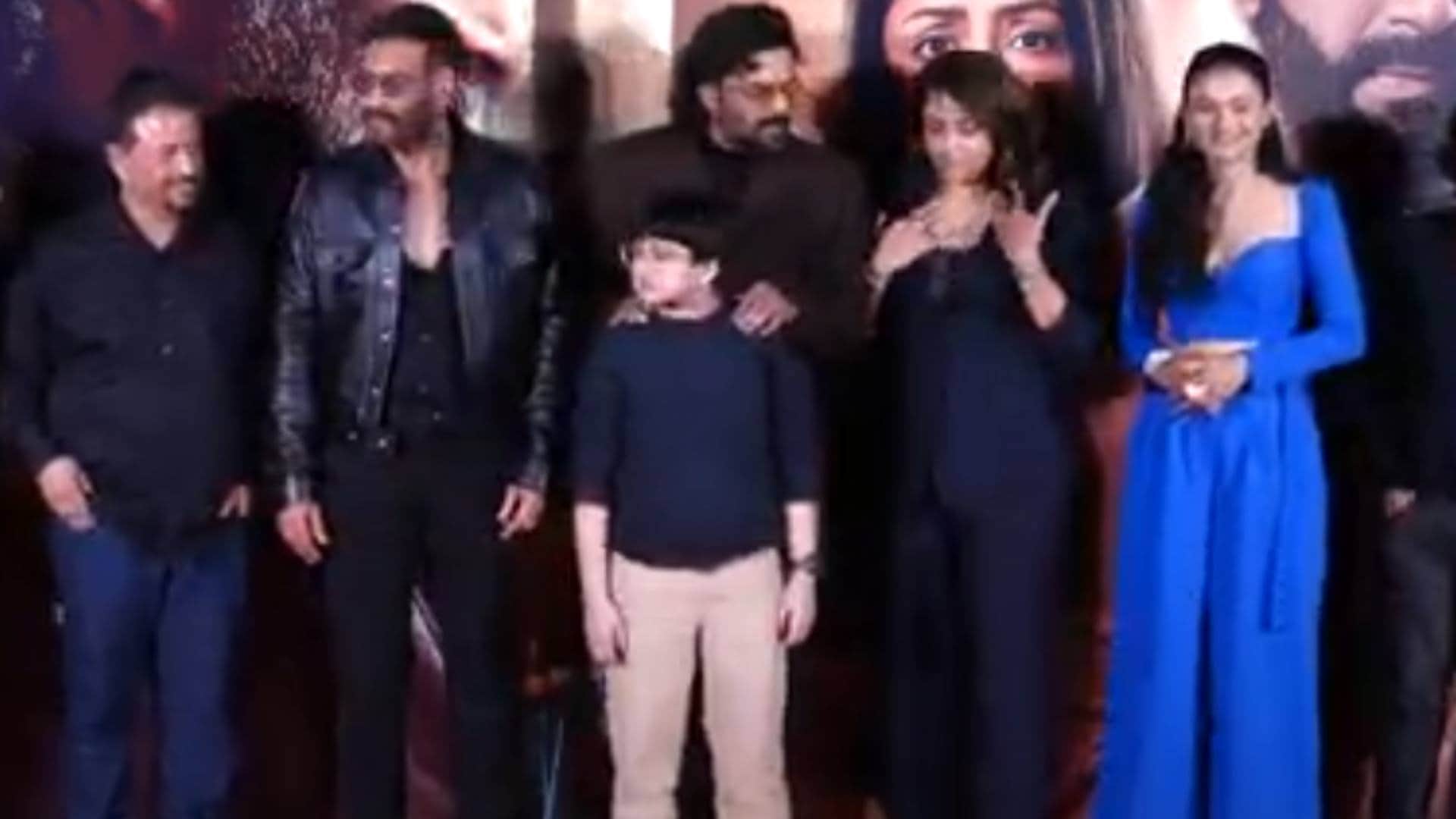 Ajay Devgn R Madhavan and Jyotika were present at the trailer launch event of their upcoming film Shaitaan