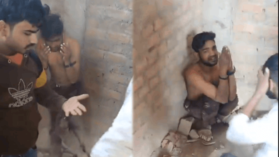 delivery boy being stripped naked and beaten has surfaced in Noida