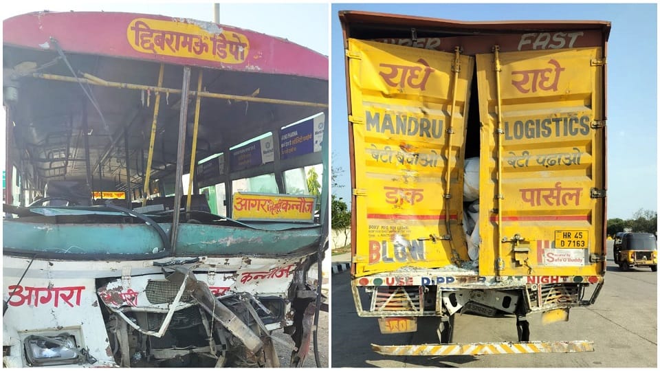 Brakes of UP roadways bus failed 10 passengers were injured in firozabad