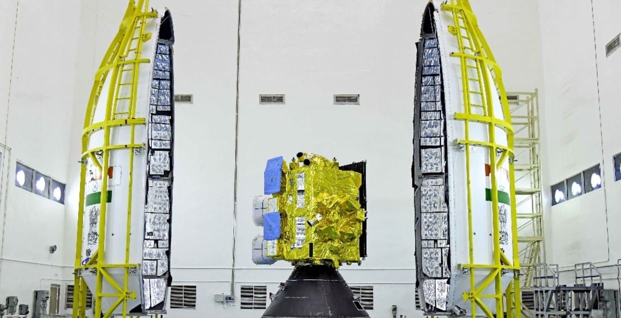 ISRO insat 3ds meterological sattelite placed in geosynchronus orbit