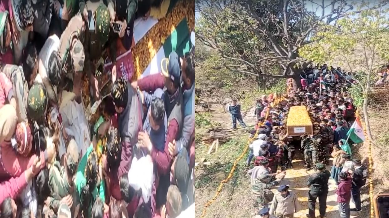 Hundreds of people bid adieu to martyr Happy singh in Nagrota Bagwan Village Lily , every eye became moist.