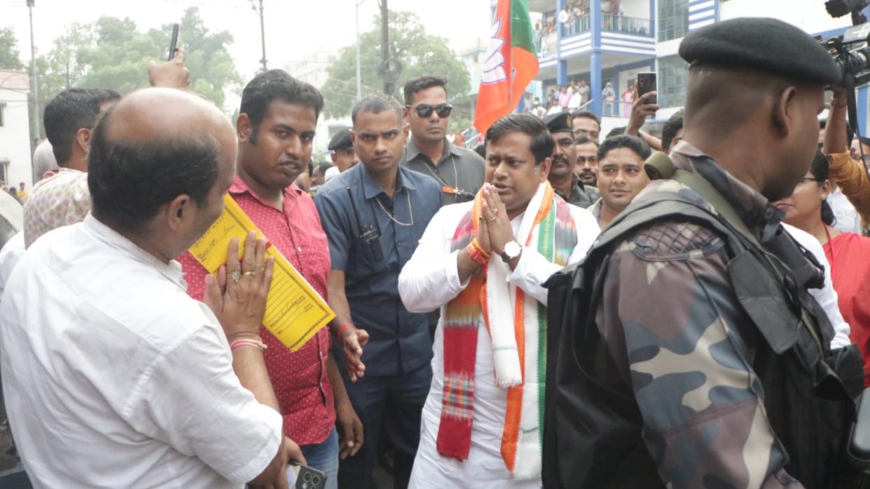 West Bengal BJP chief Sukanta Majumdar arrested while protesting against TMC leader in Sandeshkhali