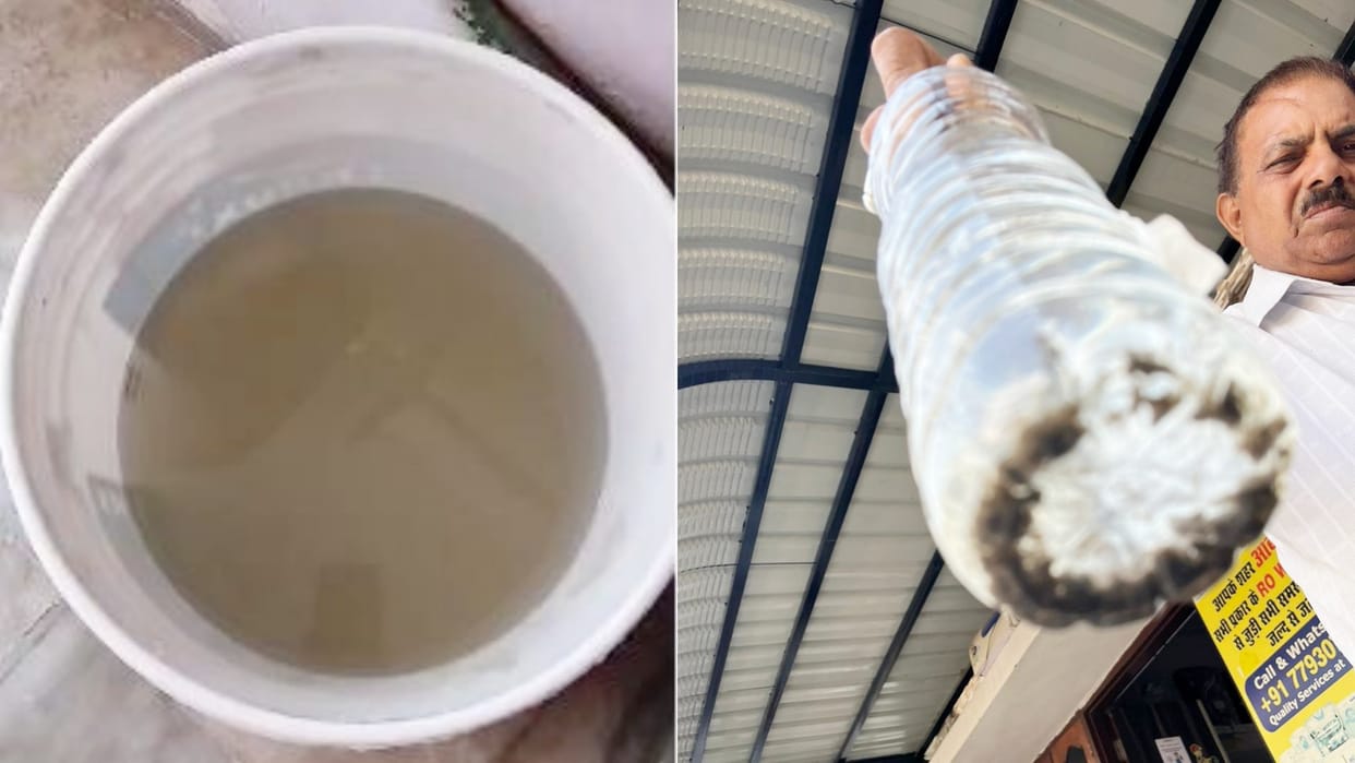 Contaminated water coming in Ward 15 of Abu Road in Sirohi