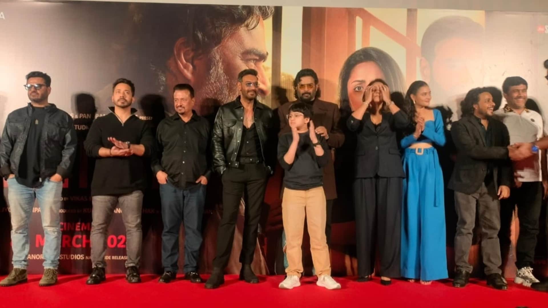 Shaitaan Trailer launch event R Madhavan Praises Ajay Devgn calls him Real Life Singham