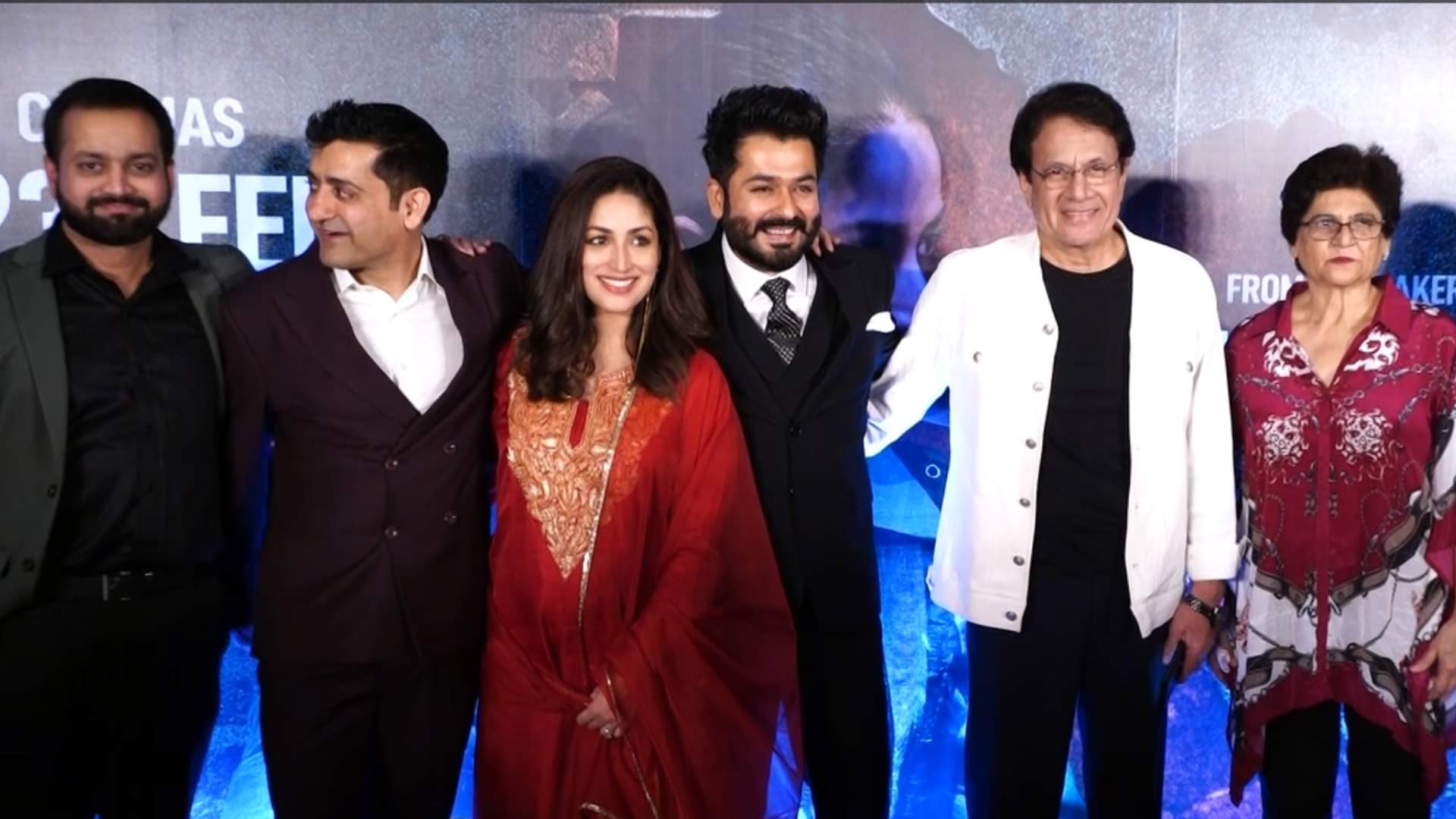 Article 370 Screening: Yami Gautam Spotted With Aditya Dhar Mrunal Thakur Manoj Joshi Star Studded Red Carpet