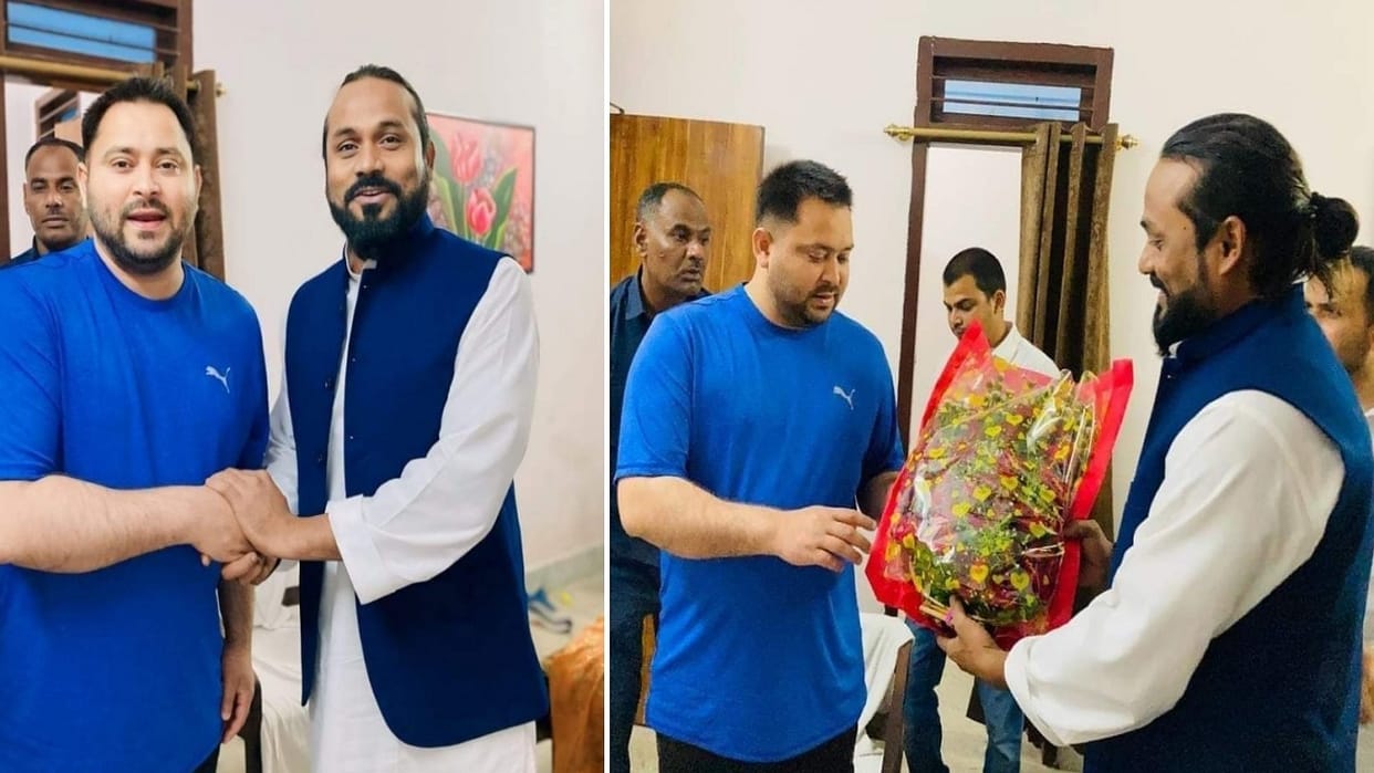 Bihar News: Tejashwi Yadav seen with sharp shooter, photo goes viral; BJP targeted RJD