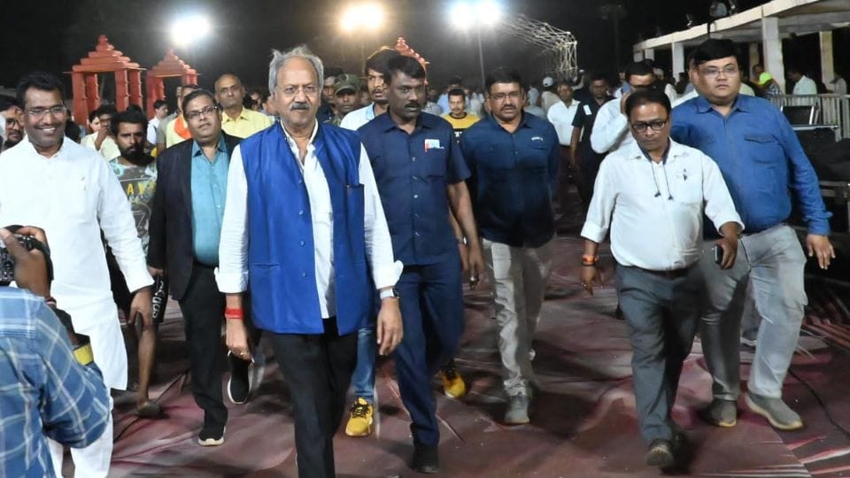 Rajim Kumbh Mela Minister Brijmohan inspected late night in Chhattisgarh