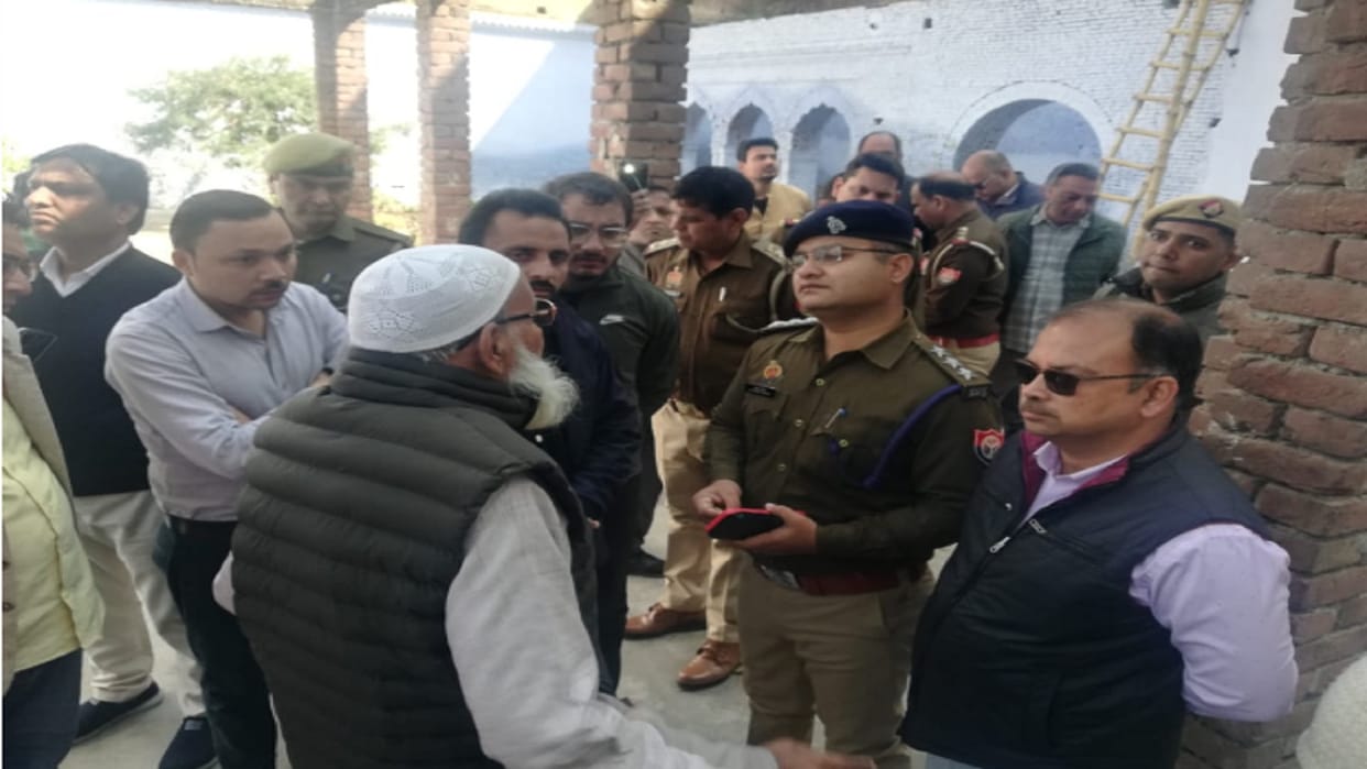 Tension over breaking wall of religious place in village in Meerut, police force deployed on spot