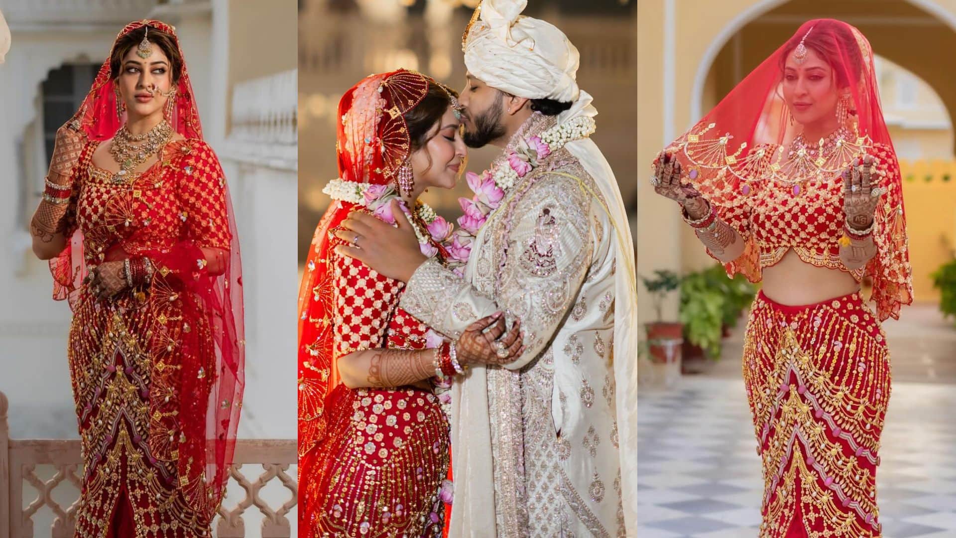 Sonarika Bhadoria Wedding lehenga look sonarika bhadoria vikas parashar wedding photos