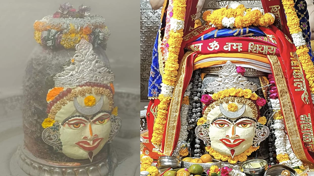 MP News: After anointing Mahakal was decorated with walnuts and cherries, wore a silver necklace