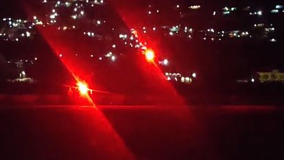 Uttarkashi News Chinook Aircraft land and Takeoff Practice at Chinyalisaur airport at night first time