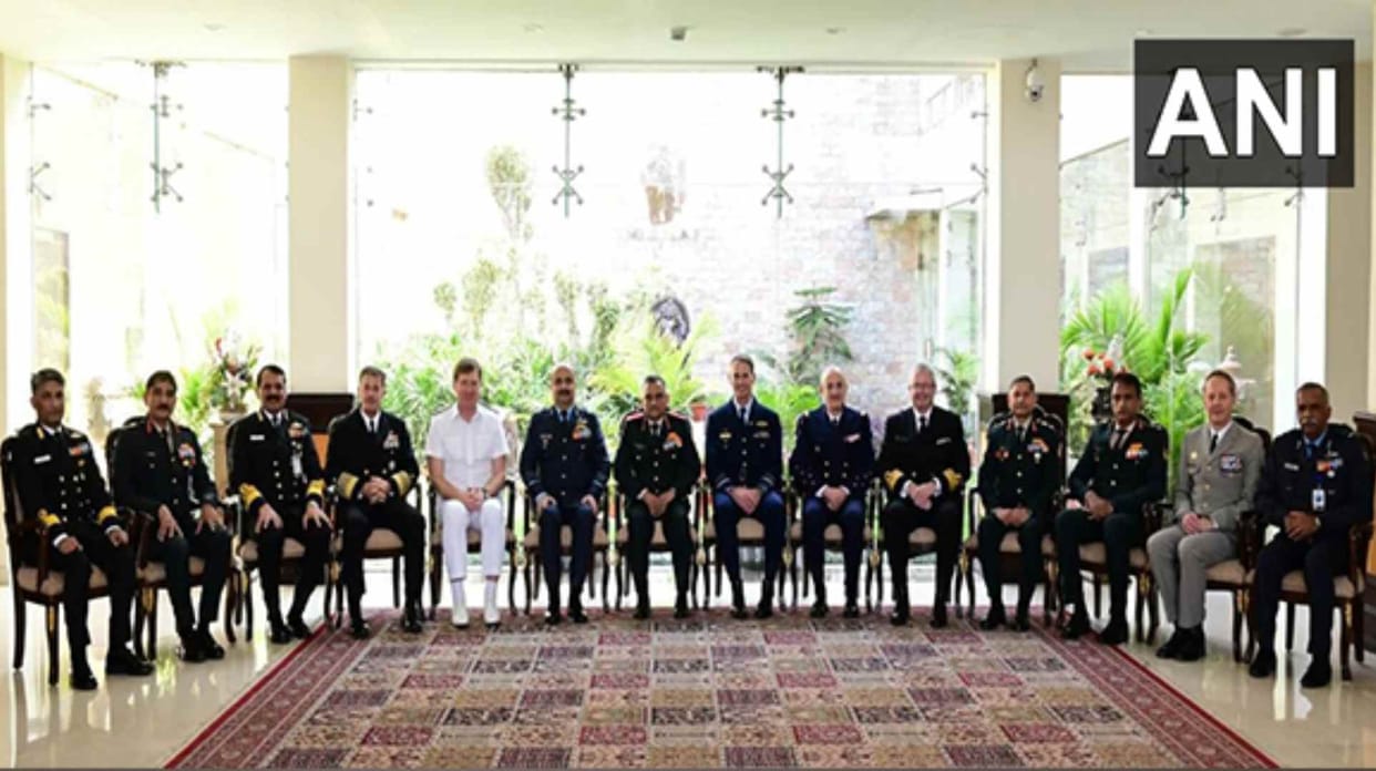 CDS General Anil Chauhan meets with chiefs of other countries On the sidelines of Raisina Dialogue in Delhi
