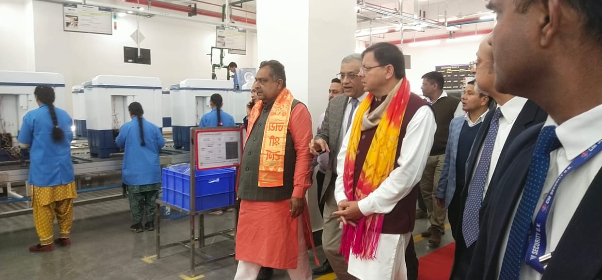 CM dhami Inaugurates New production unit of Dixon Technologies India Limited in dehradun