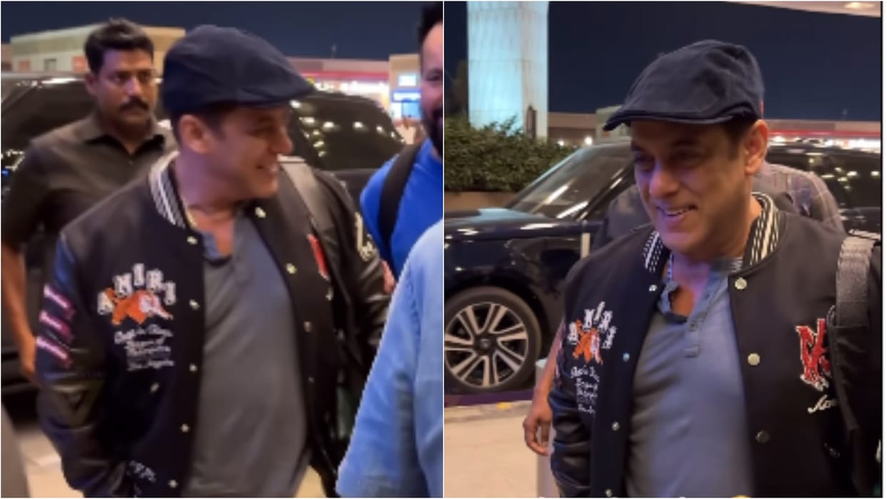 salman khan looks stylish in his new airport look reached airport along with bodyguard shera