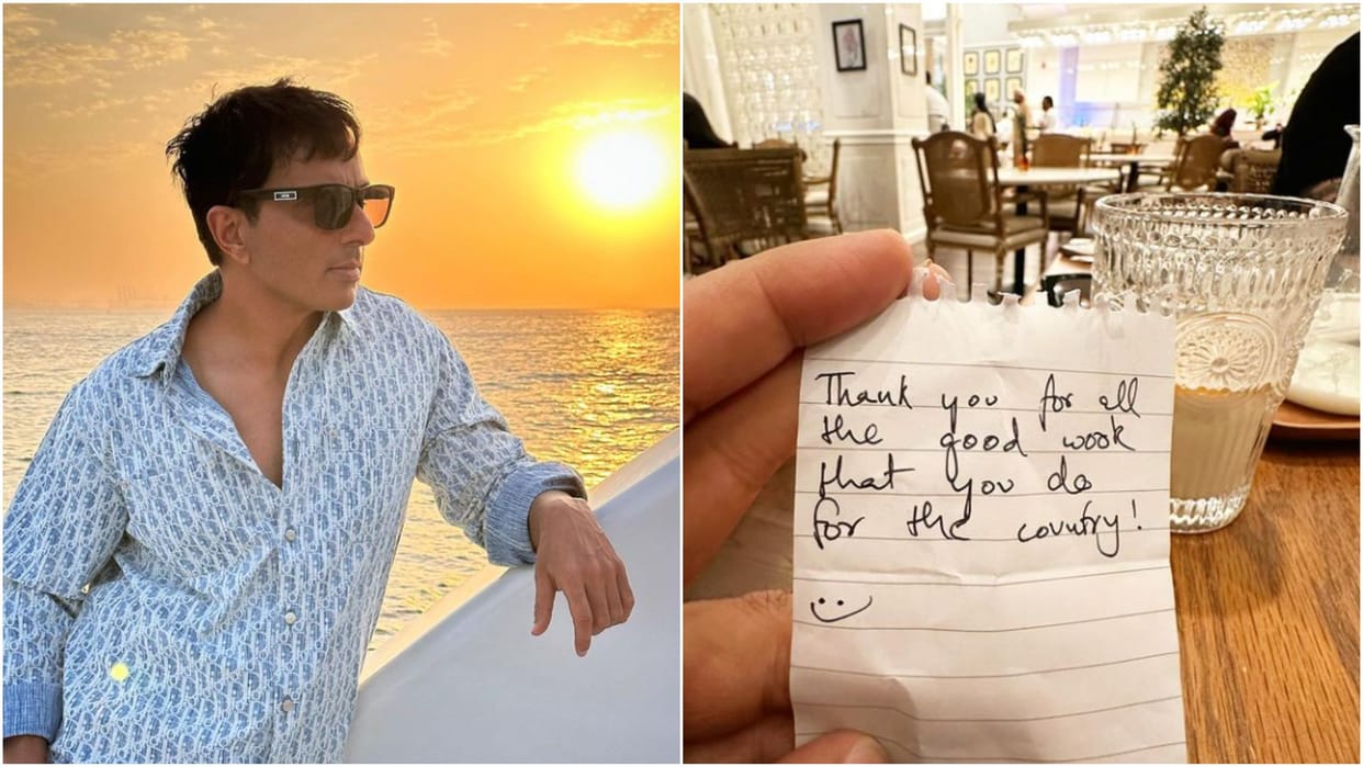 An unknown person pays entire bill of Sonu Sood at a restaurant in Dubai Actor shares post