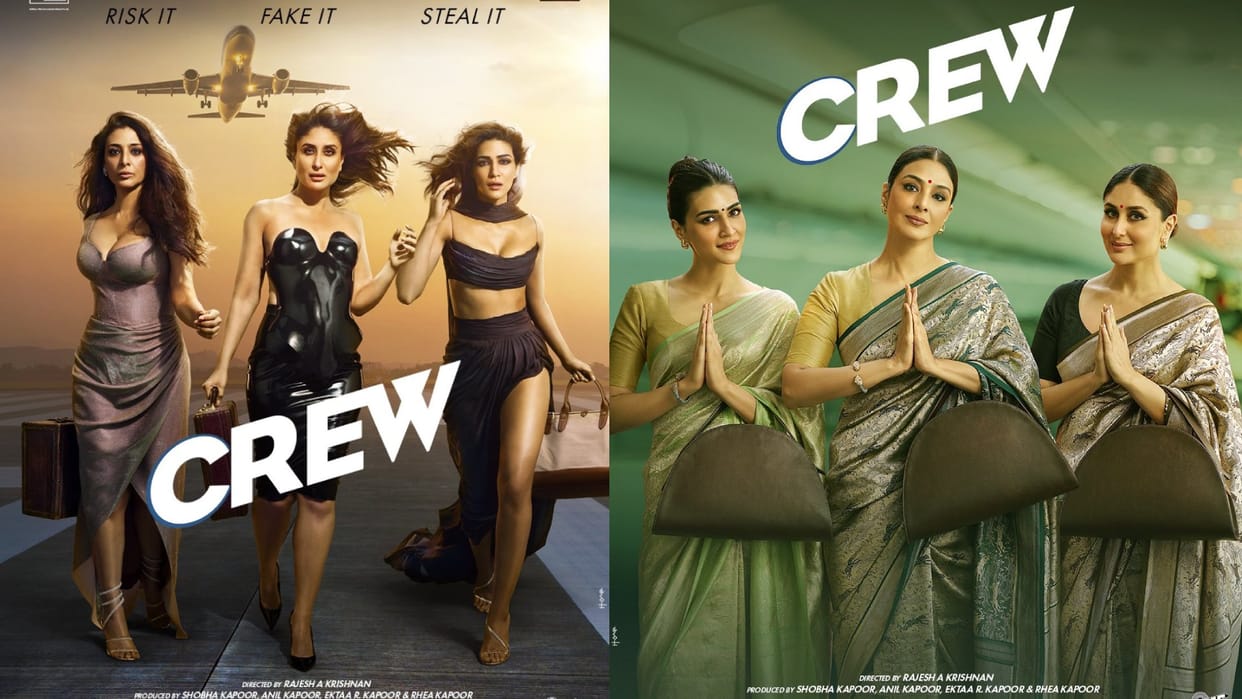 The Crew new poster out kareena kapoor tabu kriti sanon film teaser will release tomorrow on 24 February 2024