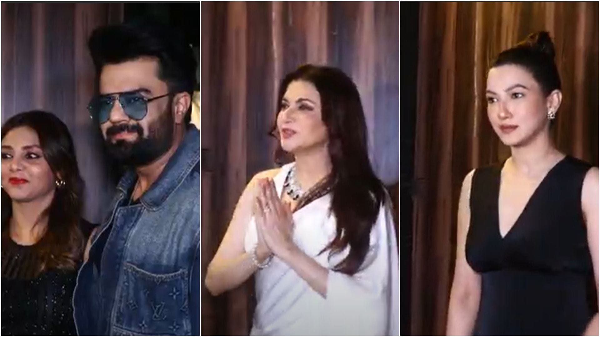 Gauahar Khan Madhuri Dixit Anupam Kher Boney chunkey pandey And many celebs attends bhagyashree birthday party