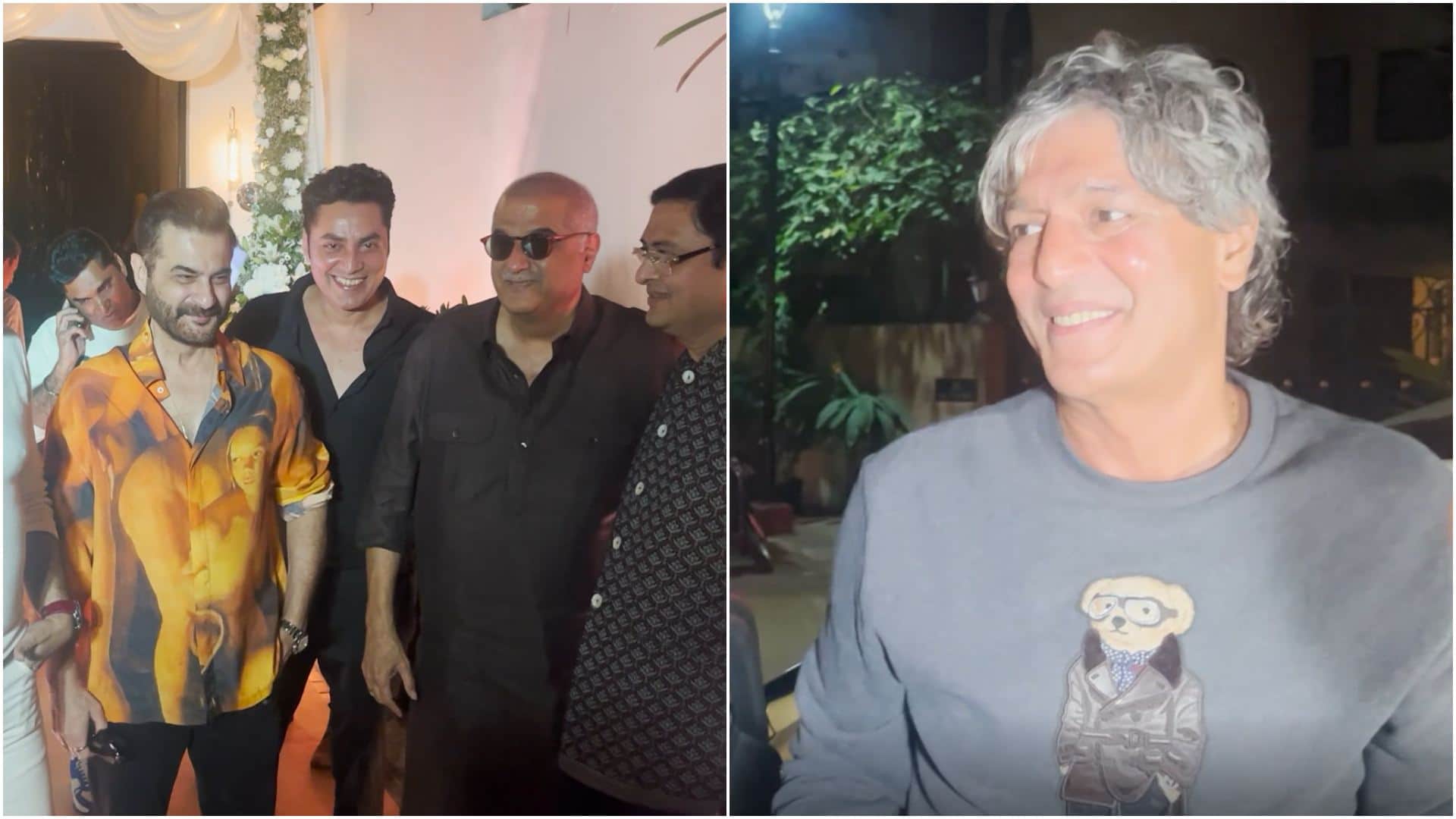 Gauahar Khan Madhuri Dixit Anupam Kher Boney chunkey pandey And many celebs attends bhagyashree birthday party