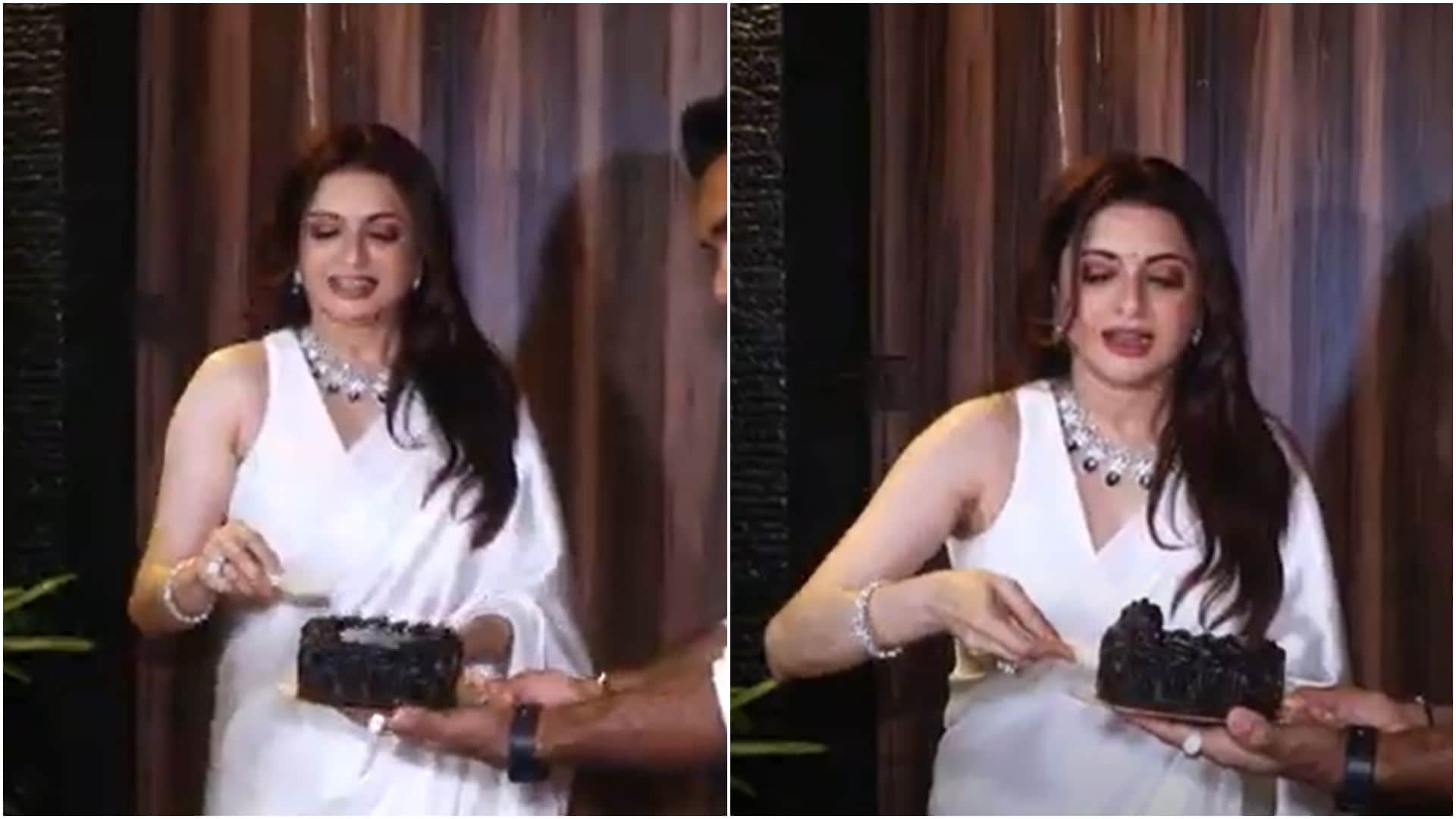 Gauahar Khan Madhuri Dixit Anupam Kher Boney chunkey pandey And many celebs attends bhagyashree birthday party