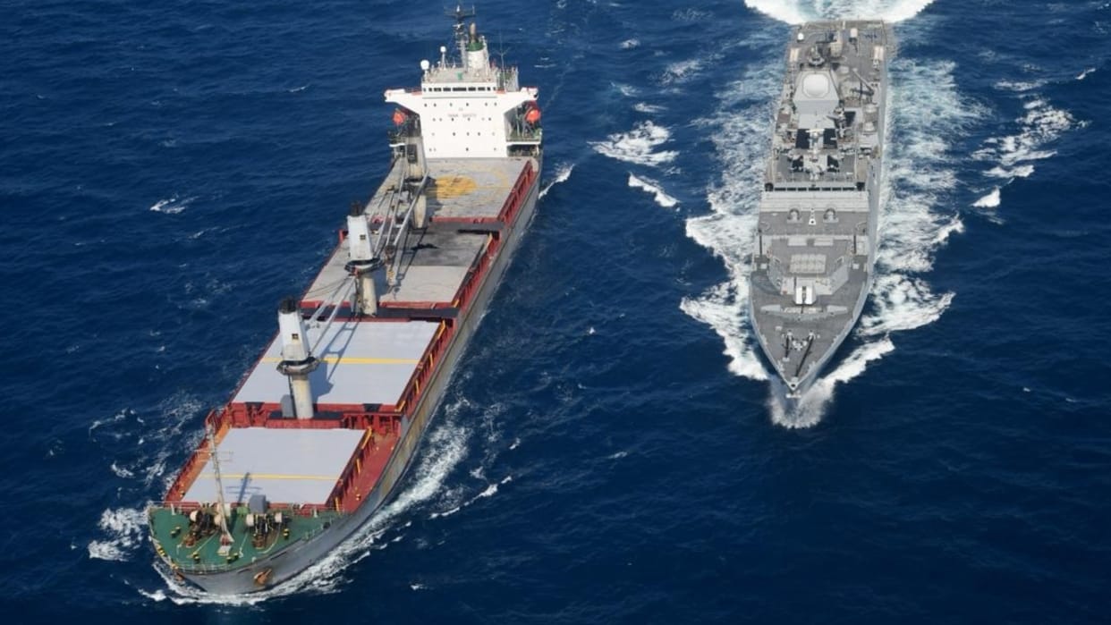 Indian warship provides assistance to merchant vessel in Gulf of Aden