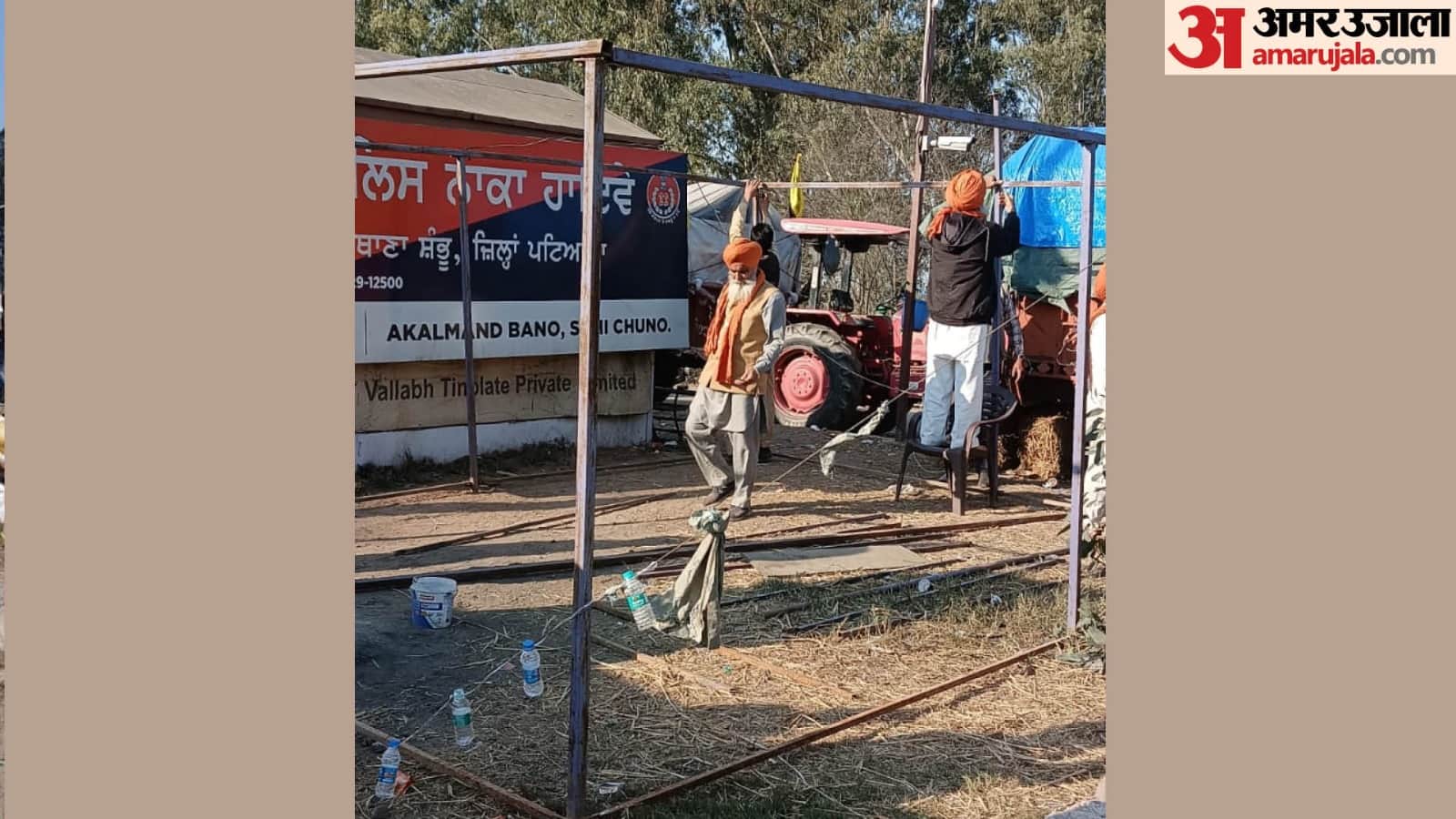 Kisan Andolan News: Haryana Punjab Shambhu Border Shambhu Border Permanent Huts Being Built With Iron Angles