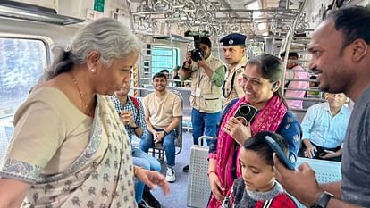 Finance Minister Nirmala Sitharaman takes Mumbai local train, interacts with commuters See Pictures