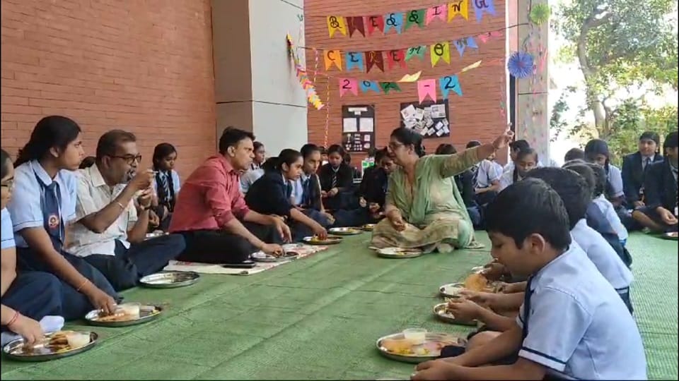 Collector attended banquet with children in Balod had food sitting on the ground