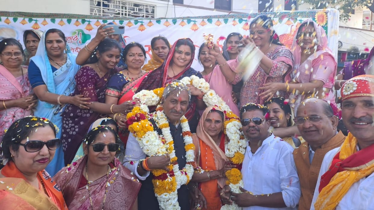 Mandsaur Banshilal Gurjar reached hometown after being elected unopposed to Rajya Sabha