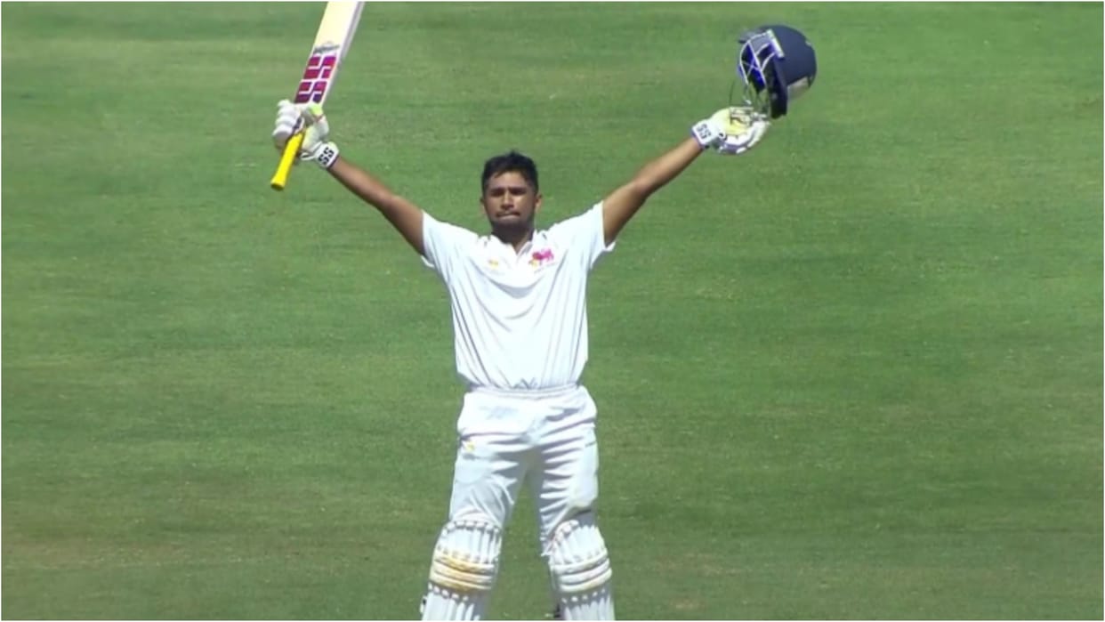 Sarfaraz brother Musheer khan scored the first double century in Ranji Trophy make this record