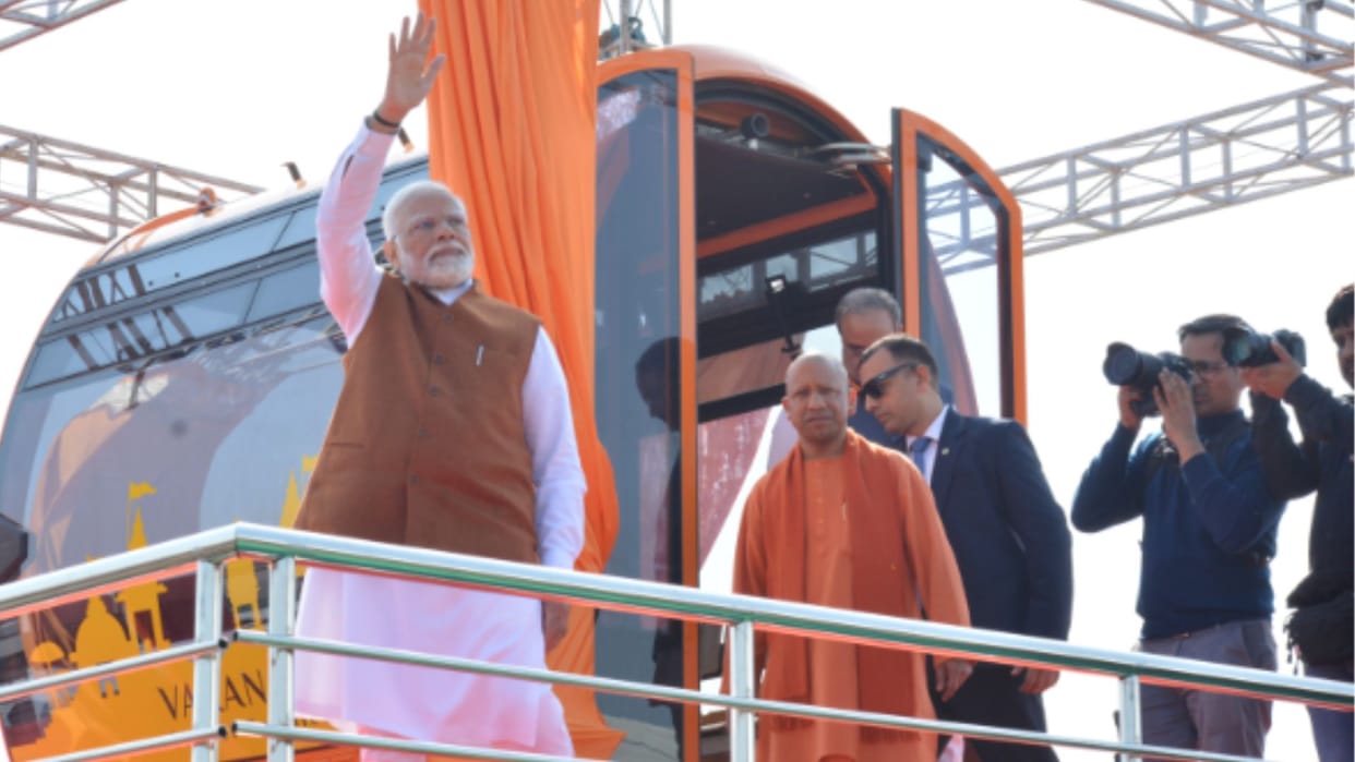 Varanasi Ropeway Gondola placed at Dashashwamedh Plaza