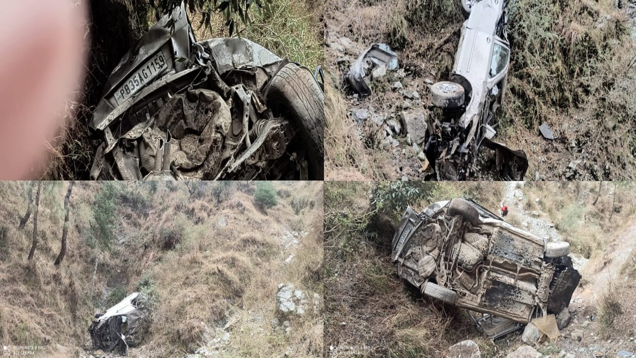Road accident in Chamba: car fell into a ditch Near Kut Nala on Chamba Jot road