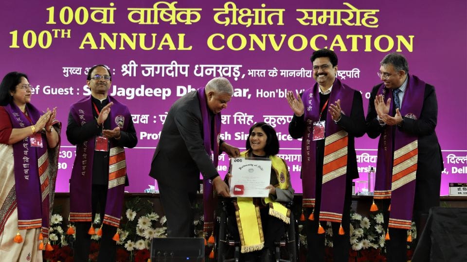 DU's 100th convocation: Vice President said students hold the key to developed India@2047