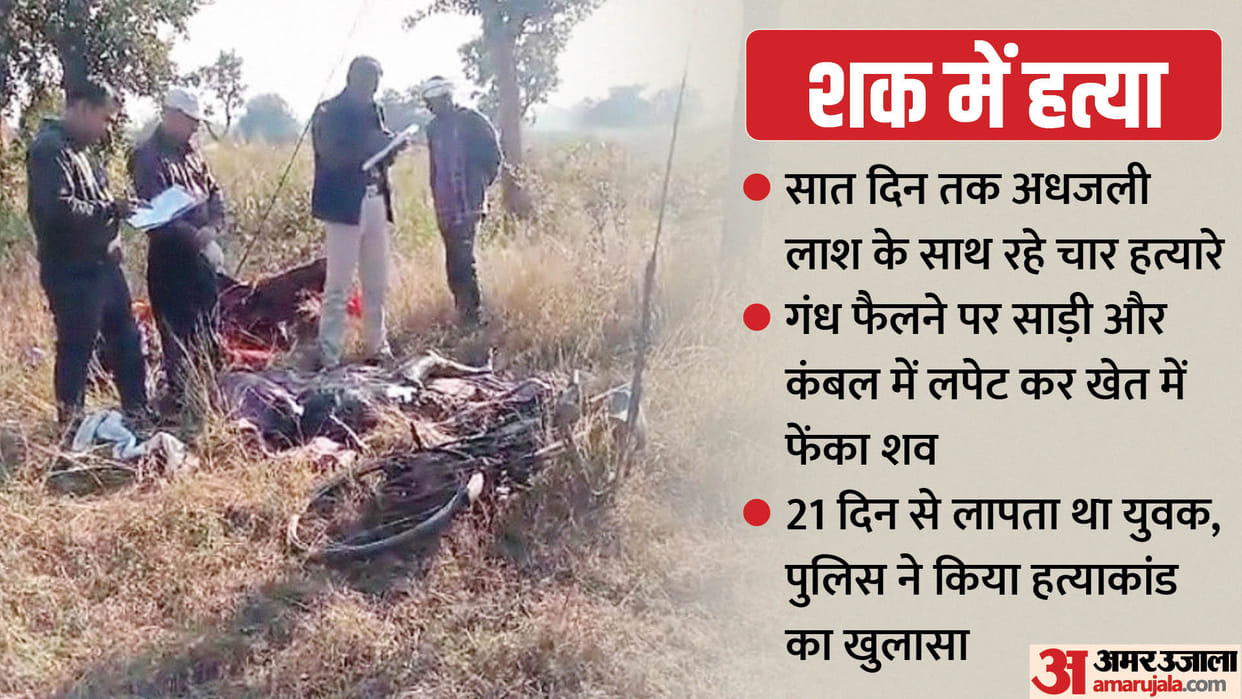 Youth murdered in Rewa body burnt by petrol four accused arrested MP Crime News