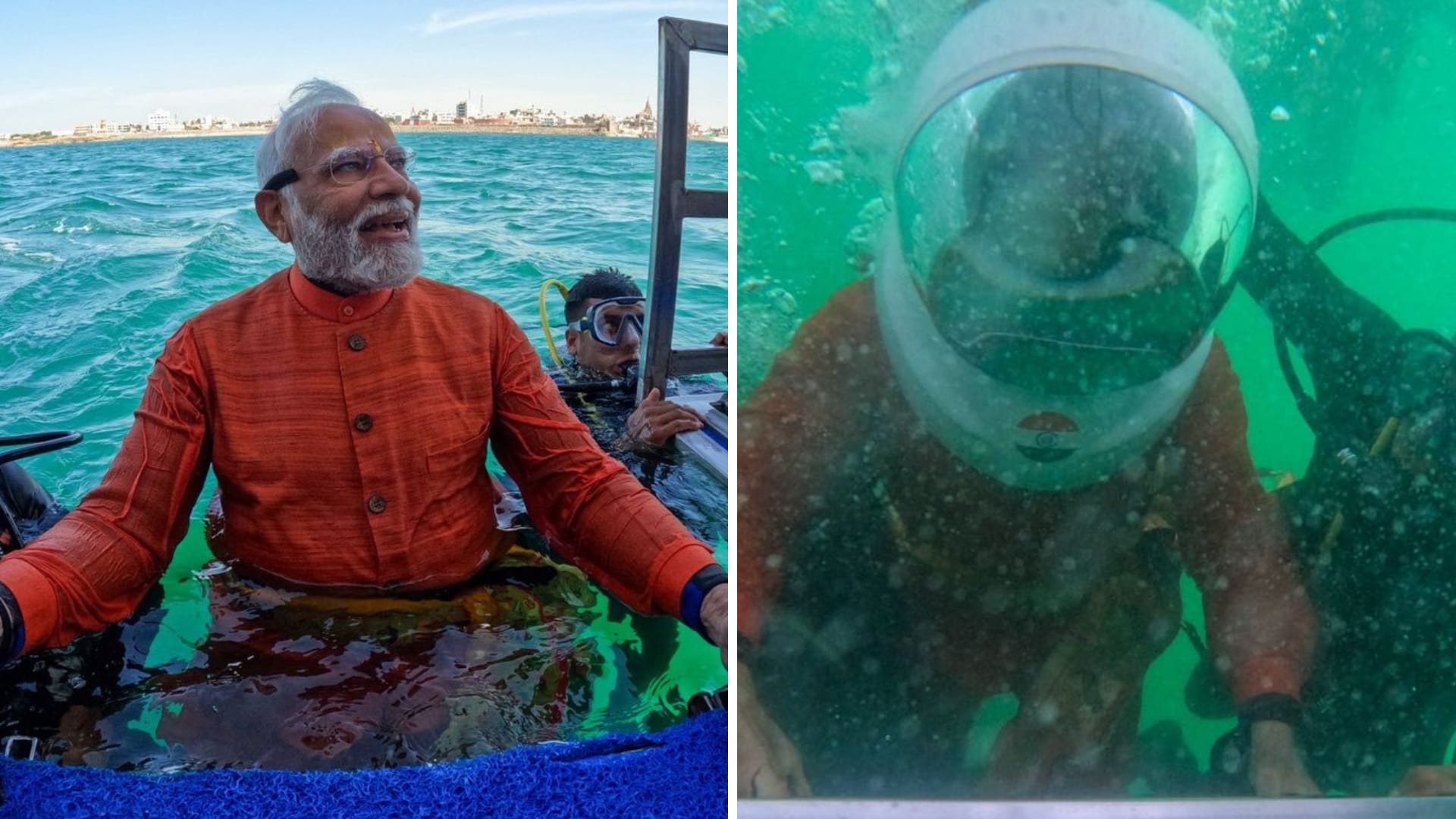PM Modi Enjoys Scuba Diving in Dwarka After Lakshadweep, kedarnath And Gangtok Visit
