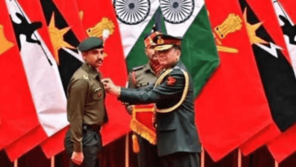 Jawan Anil Gurjar received Army Medal