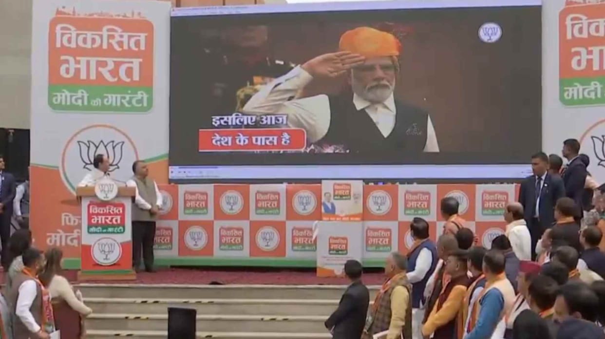 JP Nadda launches 'Sankalp Patra Sujhav Abhiyan' and flags-off Viksit Bharat Modi ki Guarantee Rath