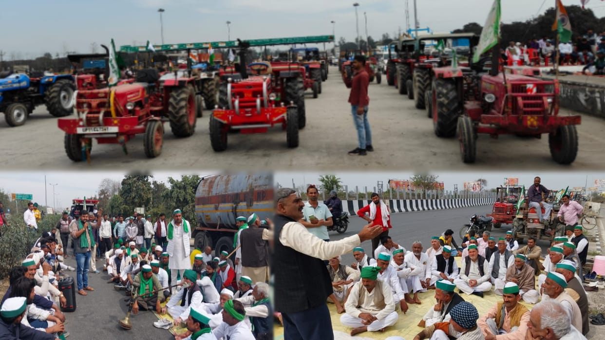 BKU Tractor Chain: Long queues of tractors, farmers says Delhi is no far