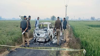 burnt dead body found in car in Mathura There is possibility of murder and burning